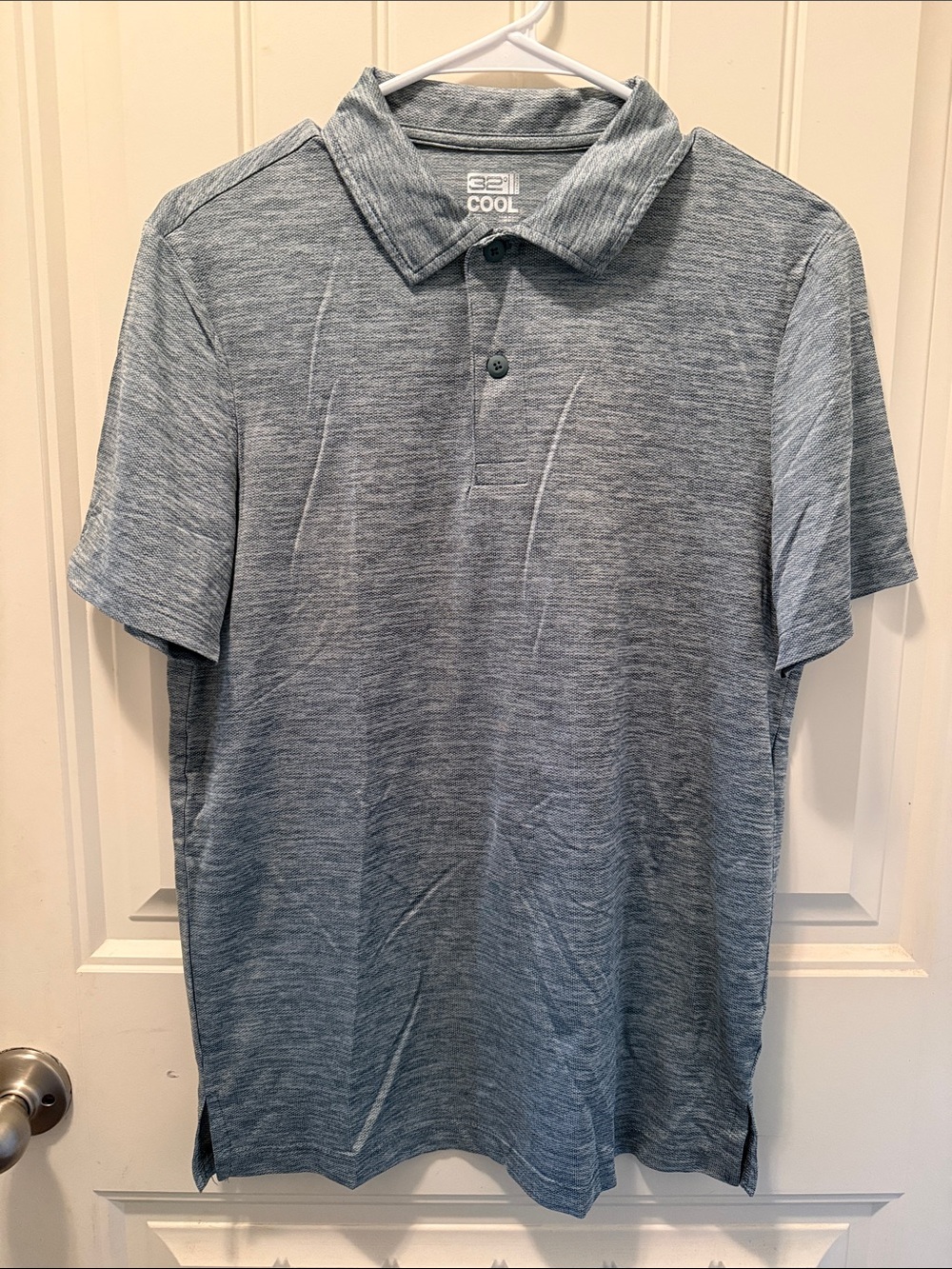 32 Degrees Men's Heathered Green-Gray Polo